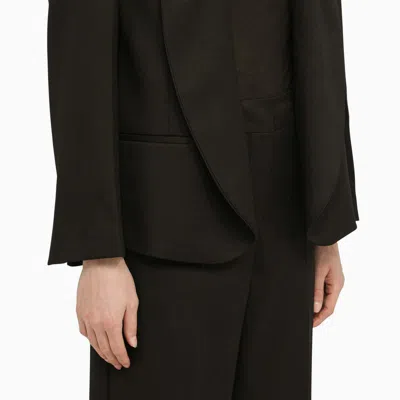 Shop Calvin Klein Satin Single-breasted Jacket In Black