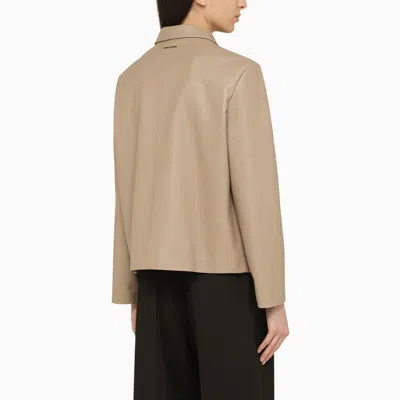 Shop Calvin Klein Short Regenerated Jacket In Beige