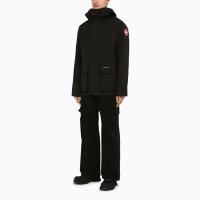 Shop Canada Goose Lockeport Hooded Jacket In Black