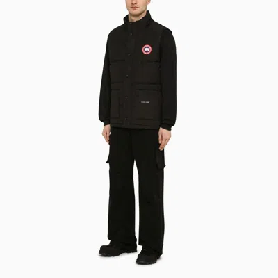 Shop Canada Goose Nylon Waistcoat In Black
