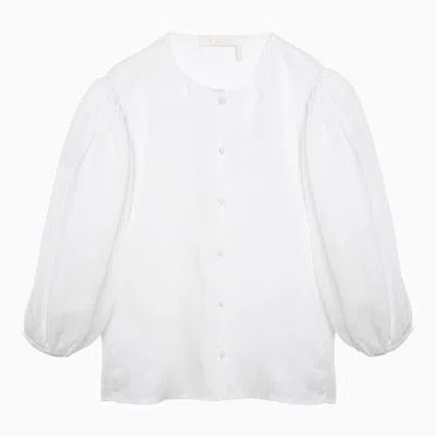 Shop Chloé Shirt With Balloon Sleeve In White