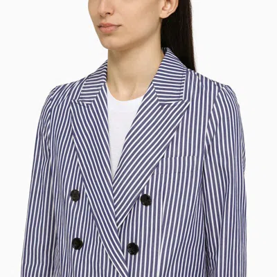 Shop Department 5 Ari Double-breasted Striped Jacket In Blue