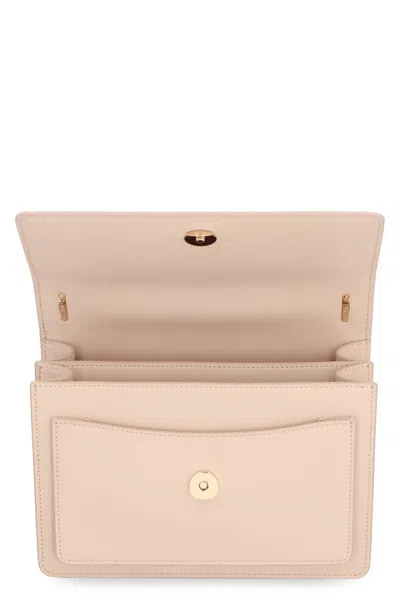 Shop Dolce & Gabbana 3.5 Leather Crossbody Bag In Pale Pink
