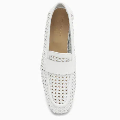 Shop Doucal's Woven Moccasin In White
