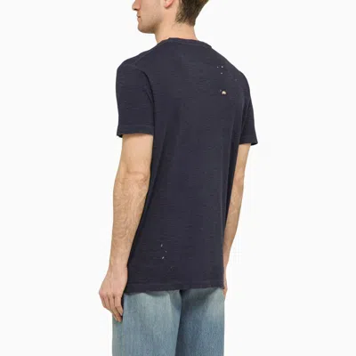 Shop Dsquared2 Navy Blend T-shirt With Logo In Blue