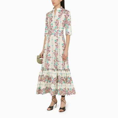Shop Etro Floral Print Dress In Multicolor