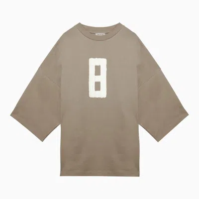 Shop Fear Of God T-shirt With Milan 8 Dune Embroidery In Beige