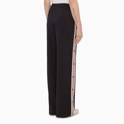 Shop Golden Goose Dark Sports Trousers With Side Band In Blue