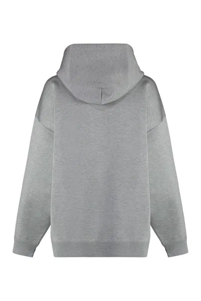 Shop Gucci Knitted Hoodie In Grey