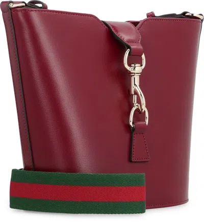 Shop Gucci Mini Bucket Bag In Burgundy