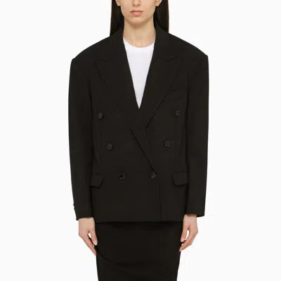 Shop Isabel Marant Double-breasted Jacket With Epaulettes In Black