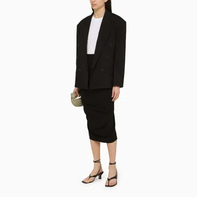 Shop Isabel Marant Double-breasted Jacket With Epaulettes In Black