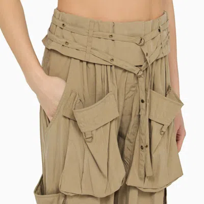 Shop Isabel Marant Khaki Multi-pocket Trousers In Beige