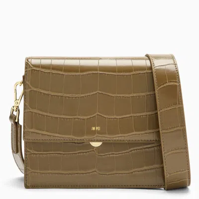 Shop Jw Pei Mini Flap Bag Dark Olive Coconut In Green