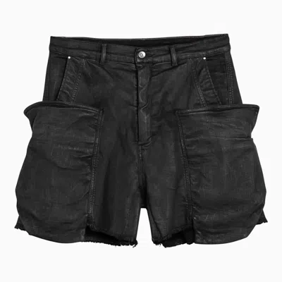 Shop Rick Owens Cargo Bermuda Shorts In Black