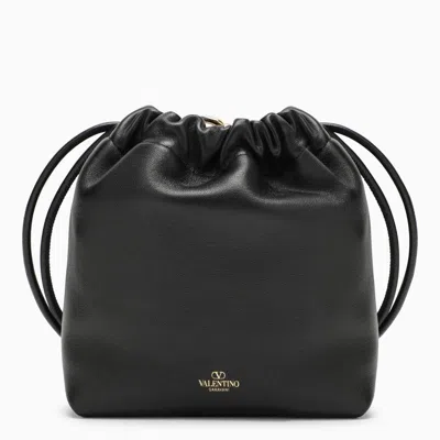 Shop Valentino Garavani Vlogo Pouf Mini Bucket Bag In Black