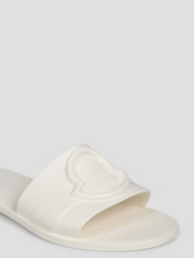 Shop Moncler Mon Slide Sandal In White