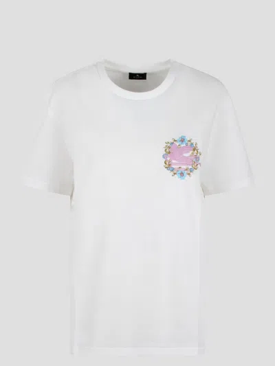 Shop Etro Embroidery T-shirt In White