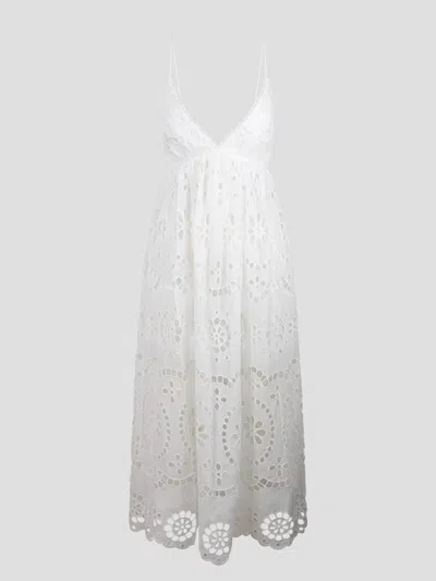 Shop Zimmermann Lexi Embroidered Slip Dress In White