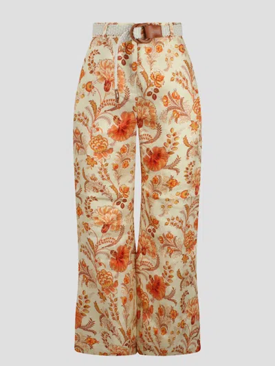 Shop Zimmermann Junie Crop Flared Pant In Yellow & Orange