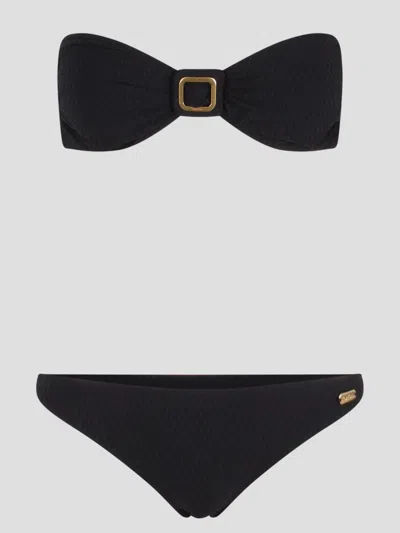 Shop Tom Ford Tricot Jersey Strapless Bikini In Black