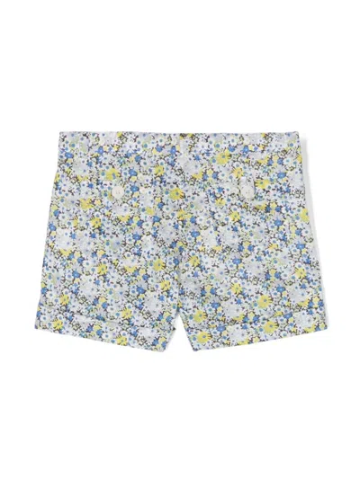 Shop Bonpoint Calista Bermuda Shorts In Blue Flowers
