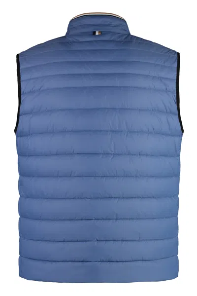 Shop Hugo Boss Full Zip Down Vest In Light Blue