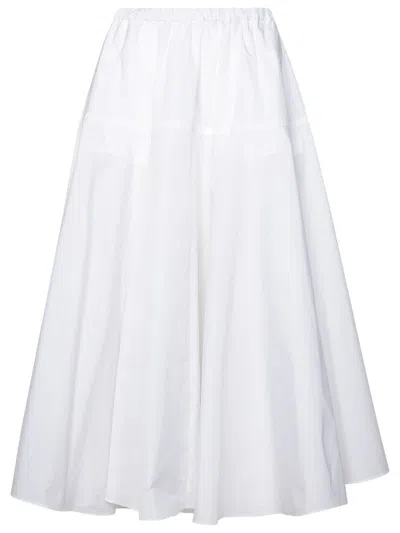 Shop Patou Maxi Faille Skirt In Bianco