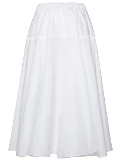 Shop Patou Maxi Faille Skirt In Bianco