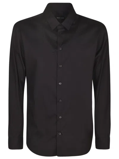 Shop Giorgio Armani Long-sleeved Buttoned Shirt In Ubuv