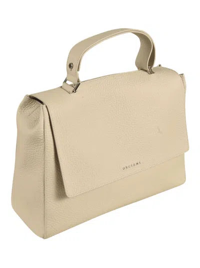Shop Orciani Logo Flap Tote In Ivory