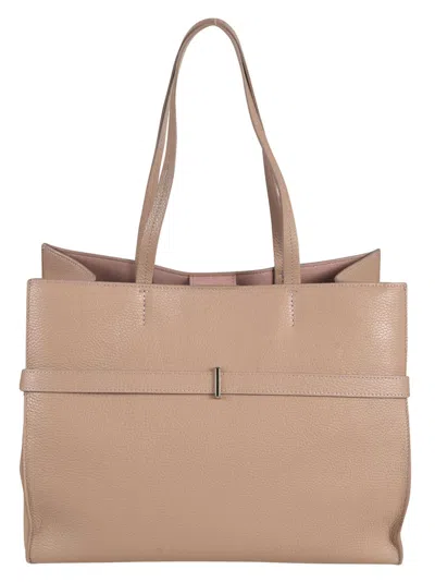 Orciani Logo Detail Top Lock Tote In Pink