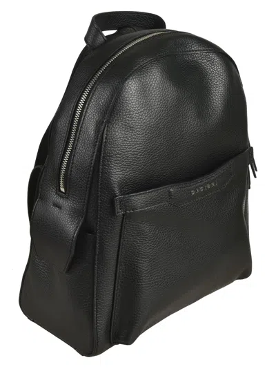 Shop Orciani Zip Logo Detail Backpack In Black