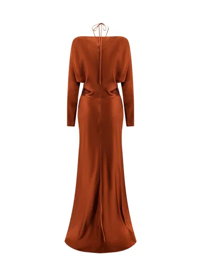 Shop Alberta Ferretti Dress In Brown
