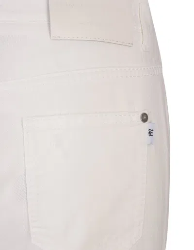 Shop Ermanno Scervino White Bootcut Jeans With Sangallo Lace Cut-outs