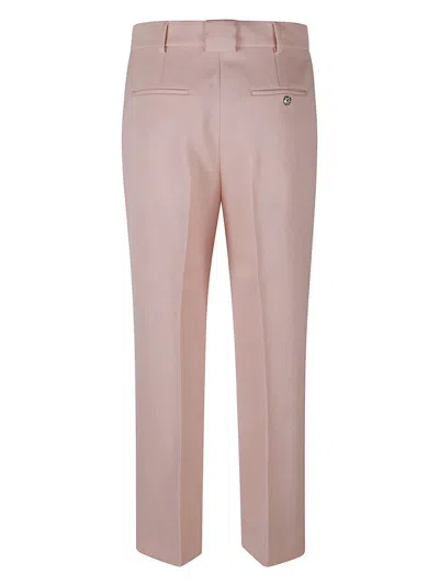 Shop Lanvin Regular Fit Cropped Plain Trousers In Rose