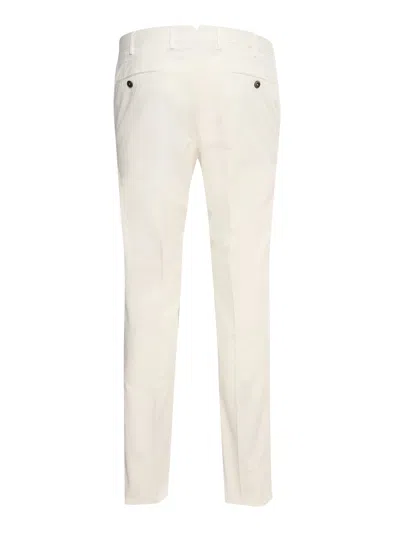 Shop Pt01 Superslim Cream-colored Trousers In Multicolor