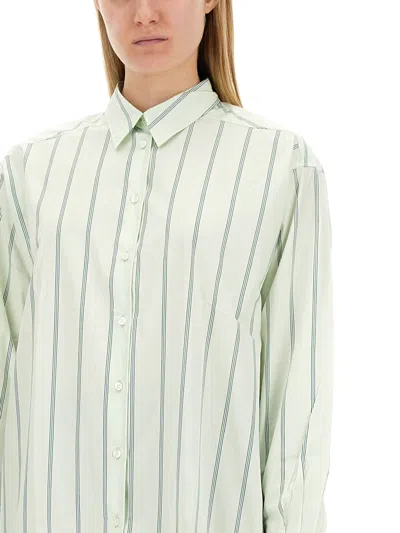 Shop Aspesi Striped Shirt In Verde