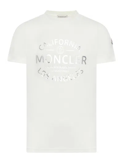 Shop Moncler Ss T-shirt In Natural