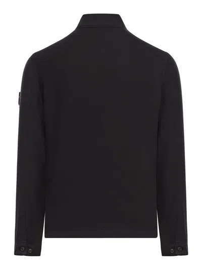 Shop C.p. Company Cotton/linen Overshirt In Black
