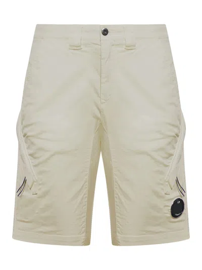 Shop C.p. Company Stretch Sateen Utility Shorts In Goat