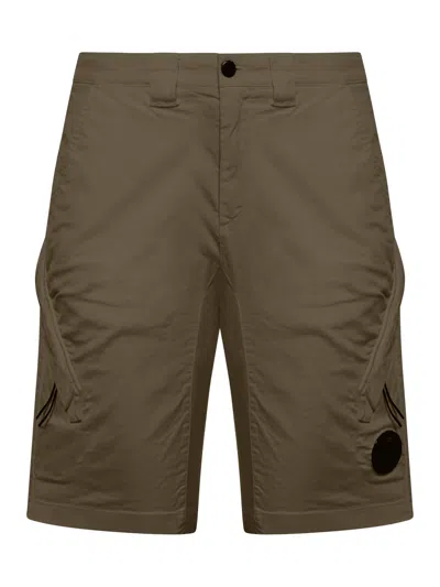 Shop C.p. Company Stretch Sateen Utility Shorts In Ivy Green