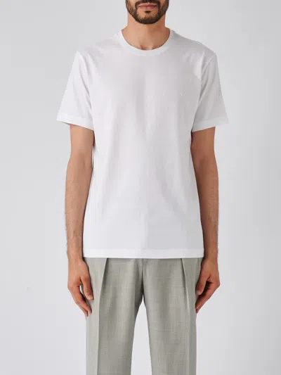 Shop Fay T-shirt Ricamo Su Petto T-shirt In Bianco