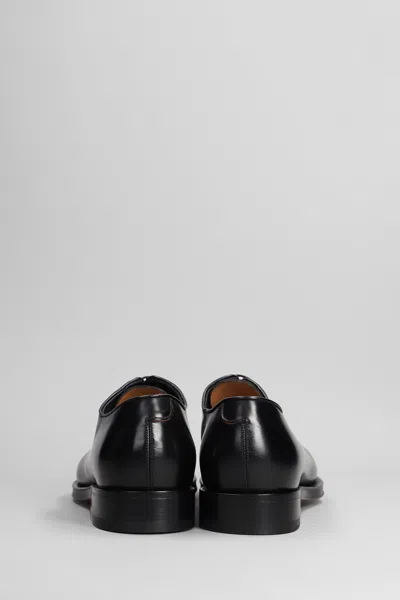 Shop Santoni Ensley Lace Up Shoes In Black Leather