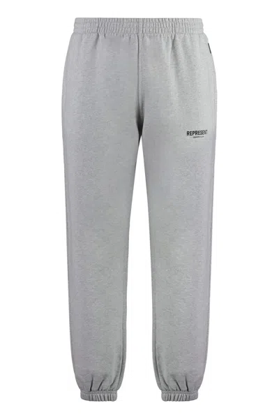 Shop Represent Owners Club Cotton Track-pants In Grey
