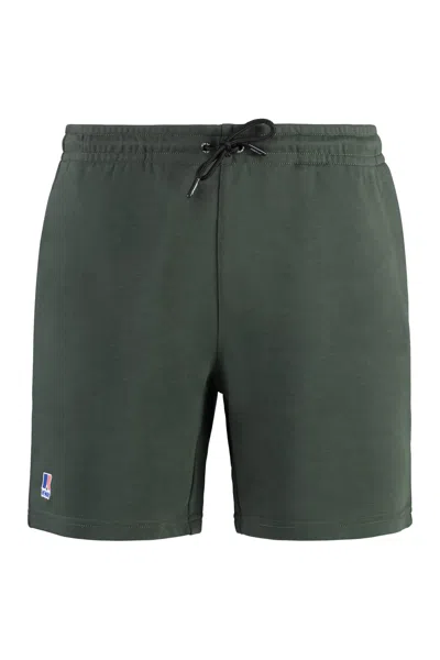 Shop K-way Cotton Bermuda Shorts In Green