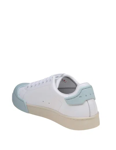 Shop Marni Dada Bumper Sneakers In White Leather In White / Light Blue