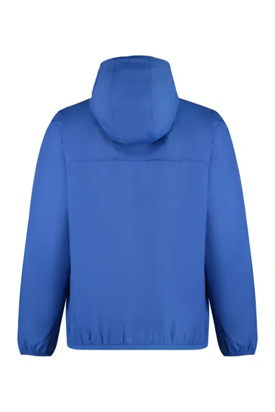 Shop K-way Claude Hooded Nylon Jacket In Blue