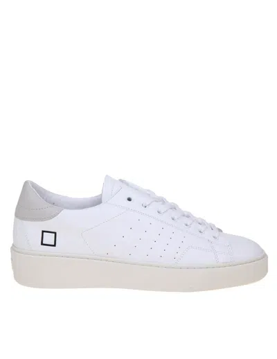 Shop Date Levante In White And Gray Leather In White/grey