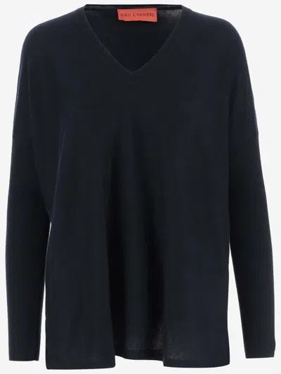 Shop Wild Cashmere Silk And Cashmere Blend Pullover In Blu